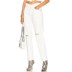Jean Atelier High Rise Flip in White Sand Size 32